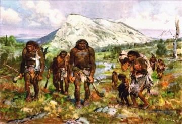 chasseurs primitifs Peinture à l'huile